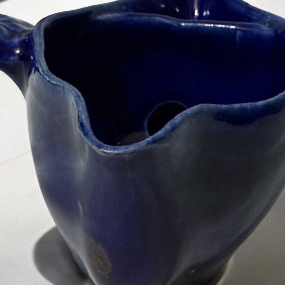 Vintage BLUE Pottery Gravy Boat Fat Separator - Fredericksburg CA - Picture 6 of 8